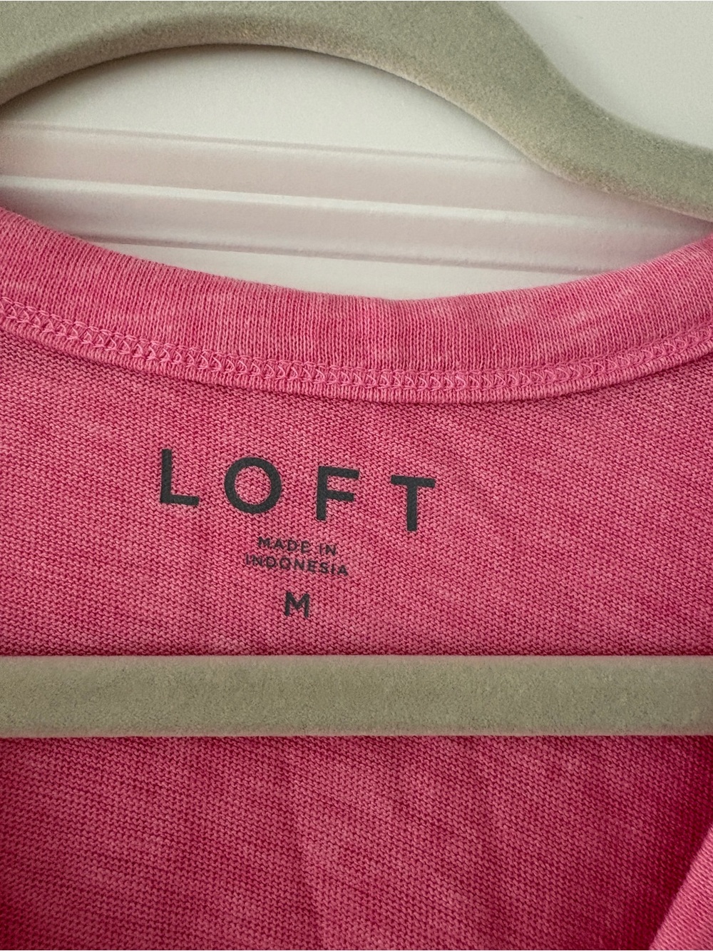 LOFT Bright Pink Henley Tank - Picture 3 of 4